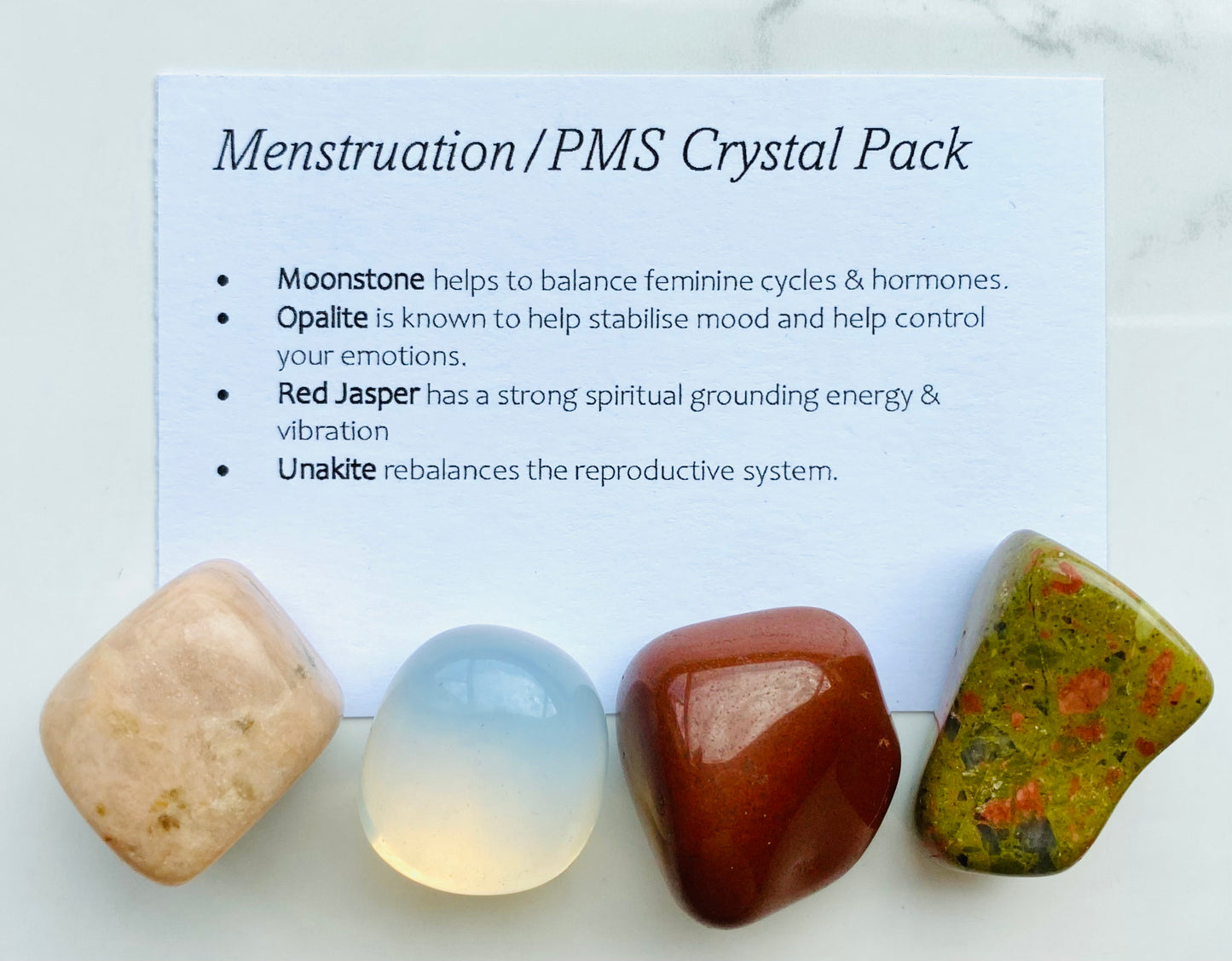 Menstruation/ PMS Crystal Healing Care Pack - Free UK Delivery