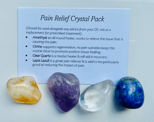 Pain Relief Crystal Healing Care Pack - Free UK Delivery