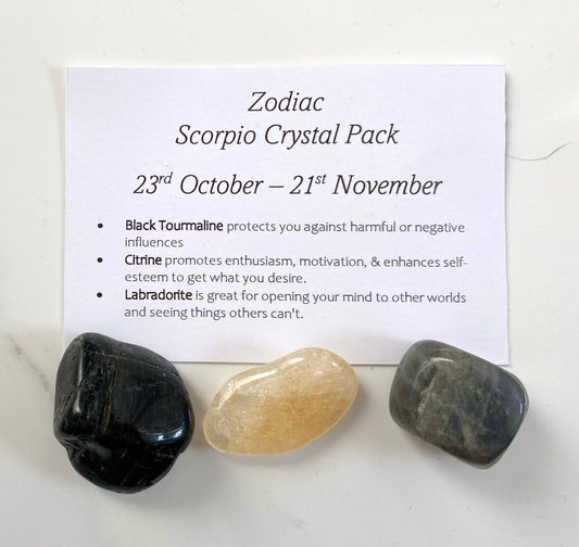 Zodiac Sign Crystal Pack - 
Scorpio - Free UK Delivery