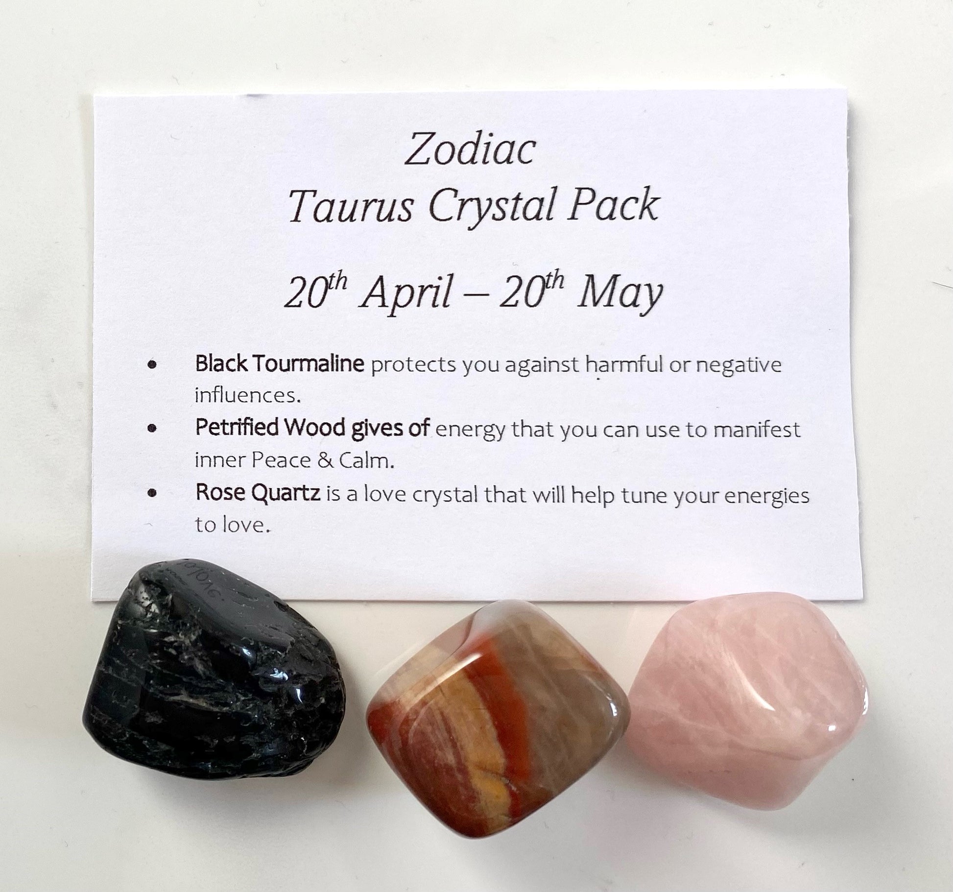 Zodiac Sign Crystal Pack Taurus Free UK Delivery – Dan's
