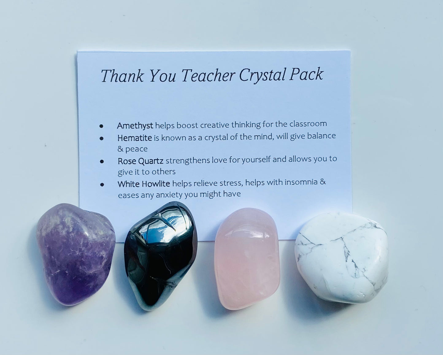 Thank You Teacher Crystal Healing Care Pack - Free UK Delivery