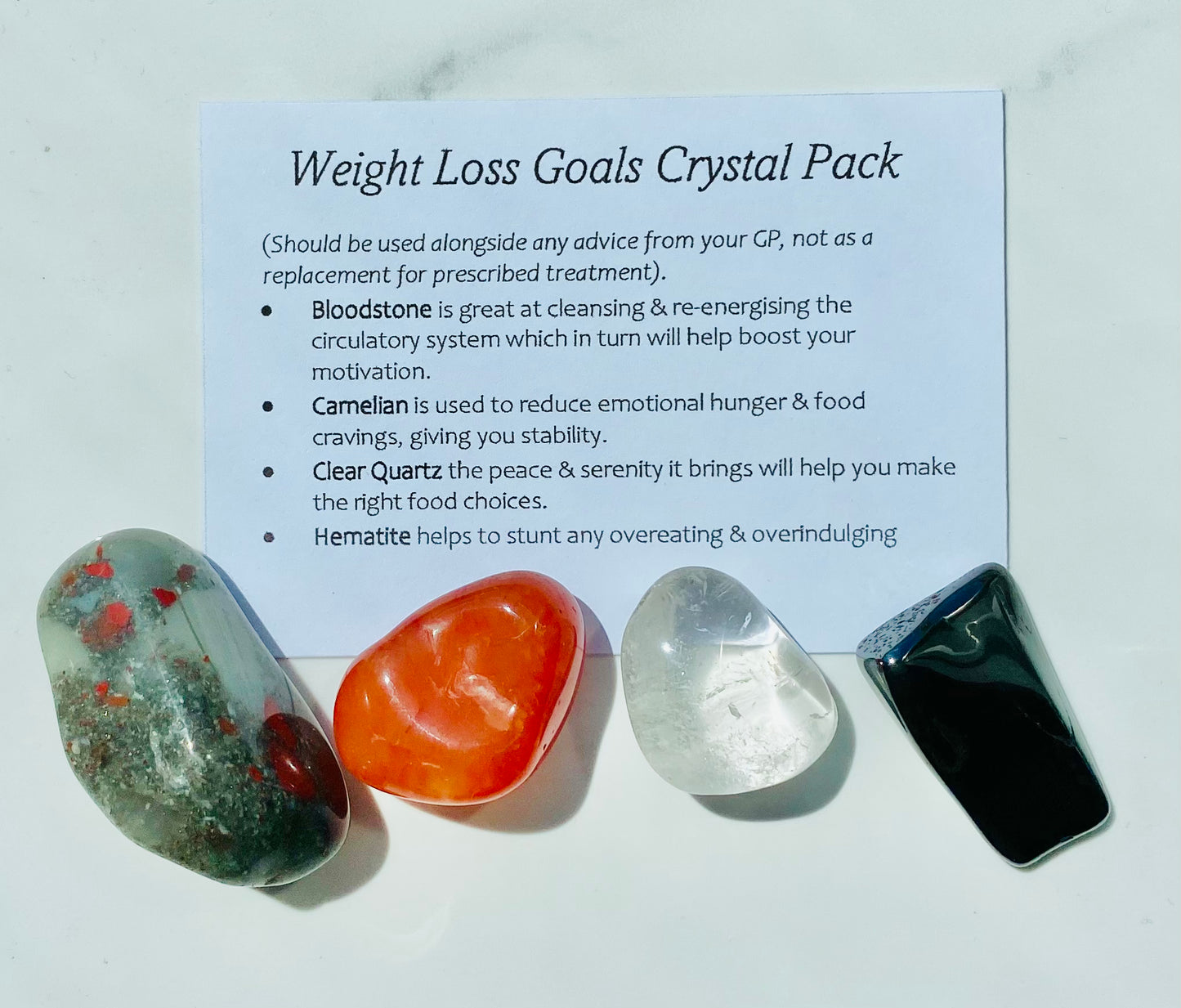 Weight Loss Goals Crystal Healing Care Pack - Free UK Delivery