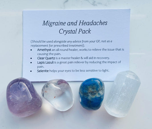 Migraine and Headaches Crystal Healing Care Pack - Free UK Delivery